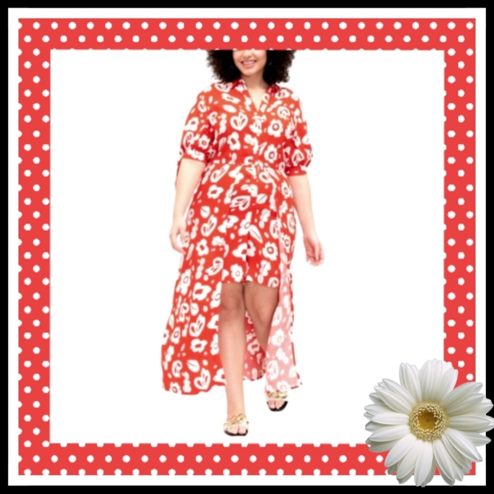 RED & WHITE FLORAL ☆ WALKTHROUGH MAXI ☆ NWT